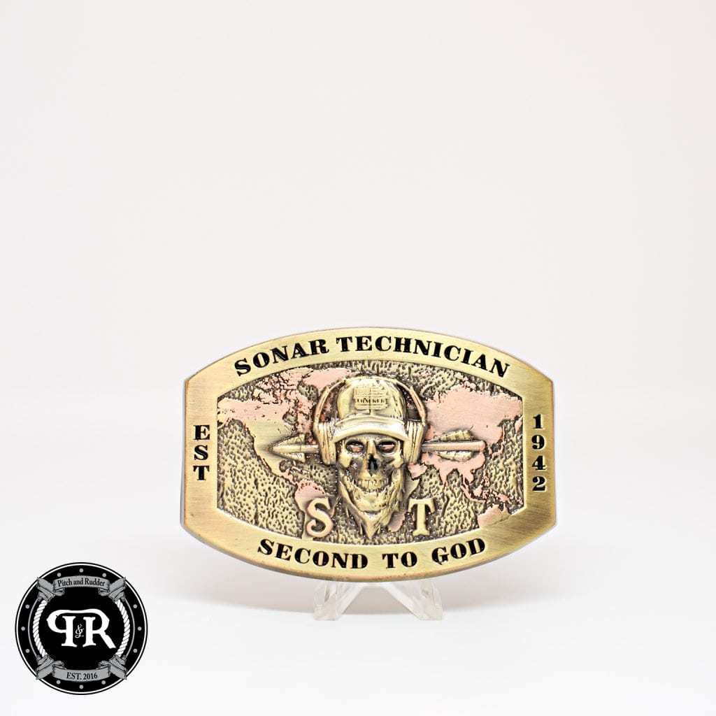 ST Custom Belt Buckle | Navy Custom Belt Buckle