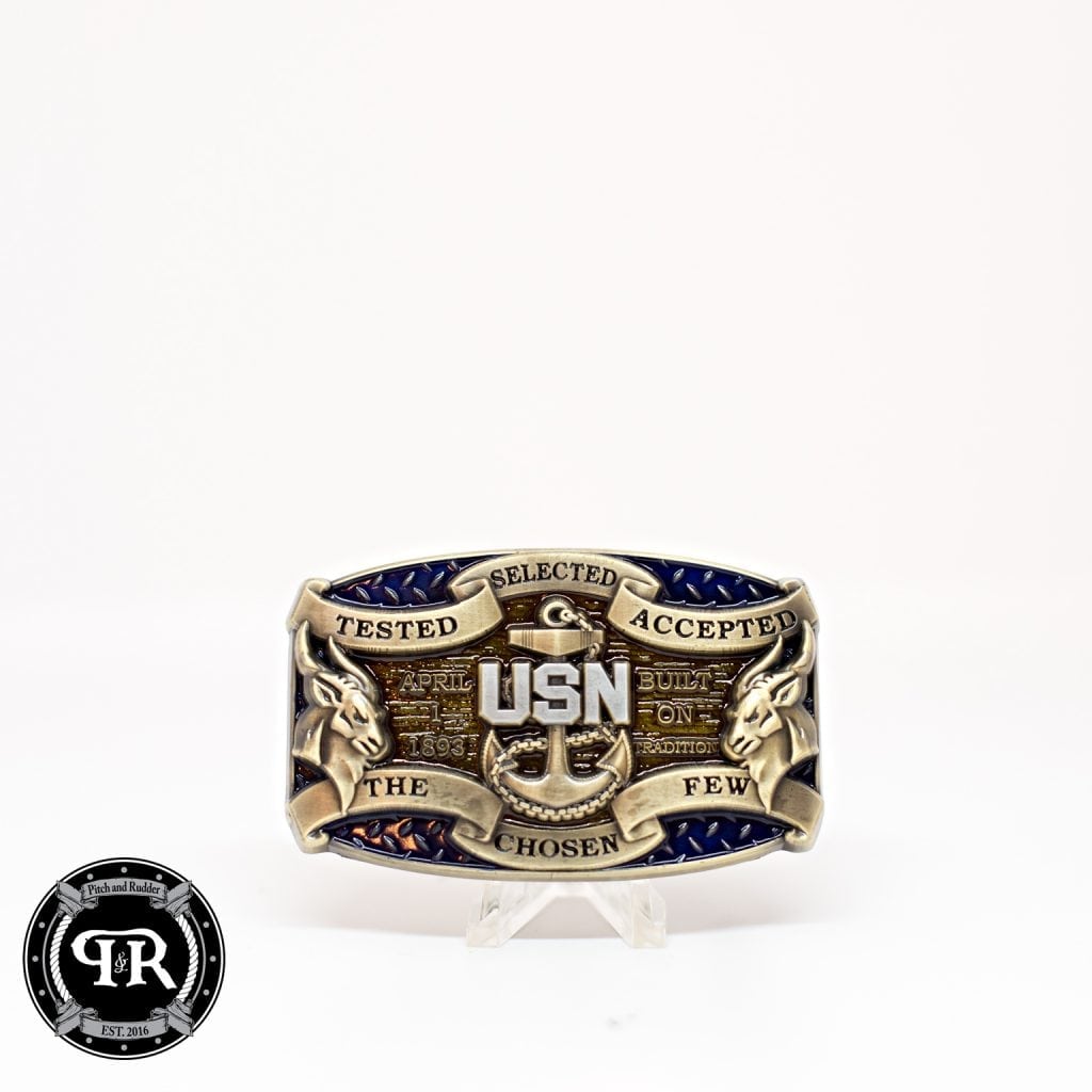 Navy Enlisted Custom Belt Buckle: Chief Petty Officer: CPO | Pitch and Rudder