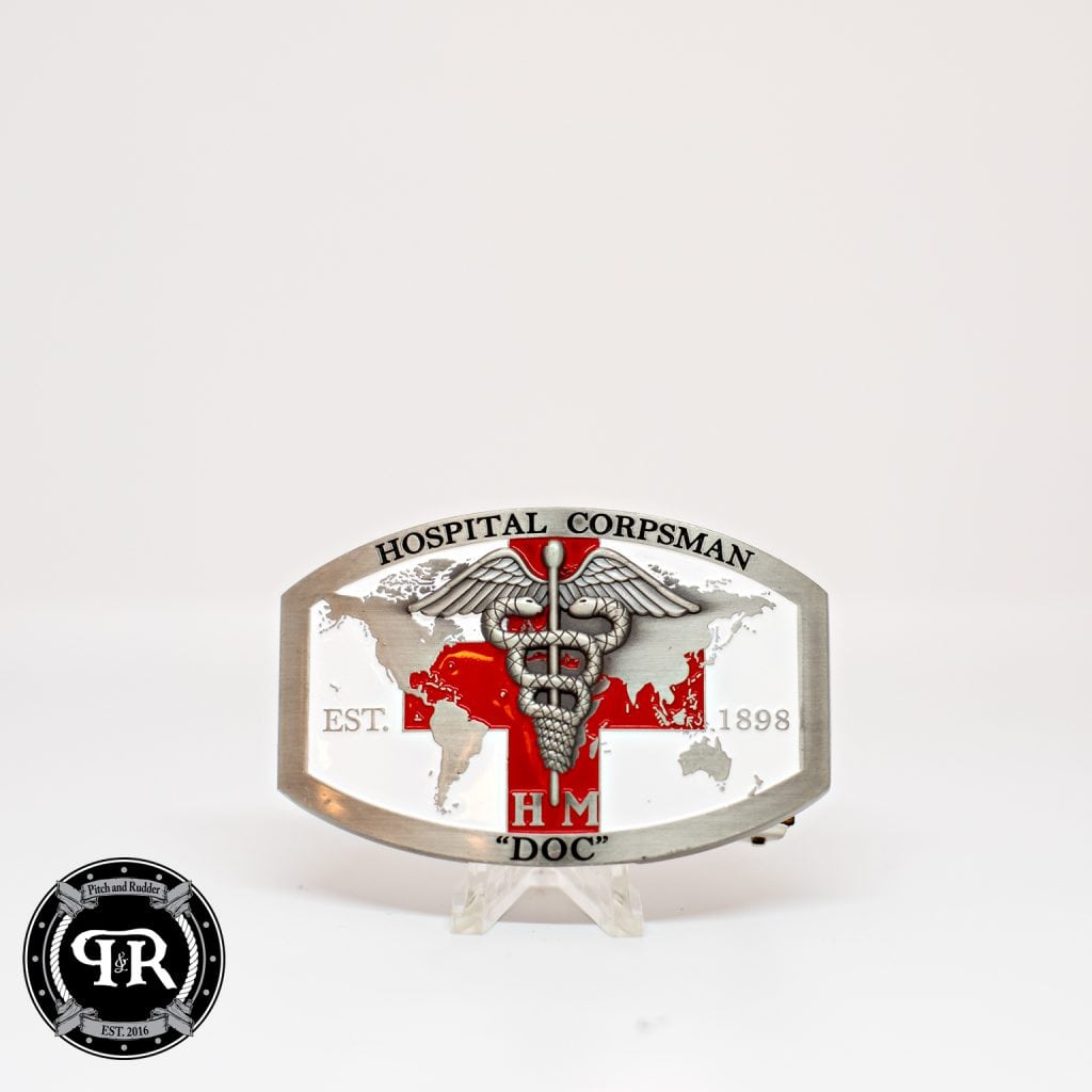 Navy Enlisted Custom Belt Buckle - Hospital Corpsman - HM | Pitch and Rudder