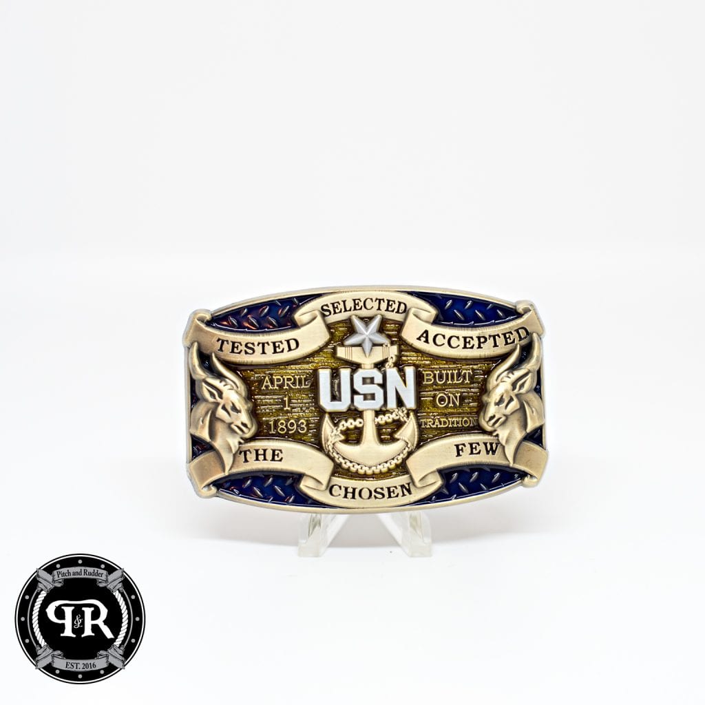 Navy Enlisted Custom Belt Buckle: Senior Chief Petty Officer: SCPO | Pitch and Rudder